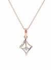 Cresent Edge Pendant with Chain – 18K Rose Gold Rhodium Plated