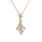 Cresent Edge Pendant with Chain – 18K Rose Gold Rhodium Plated