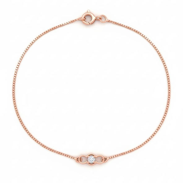 Serenelle Halo 18K Rose Gold Rhodium-Plated Diamond Bracelet