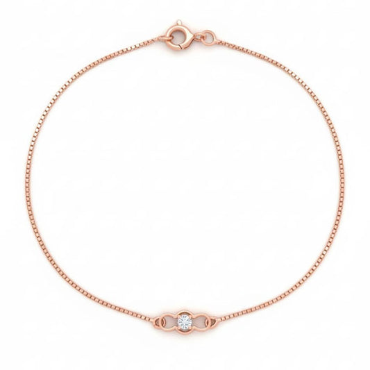 Serenelle Halo 18K Rose Gold Rhodium-Plated Diamond Bracelet