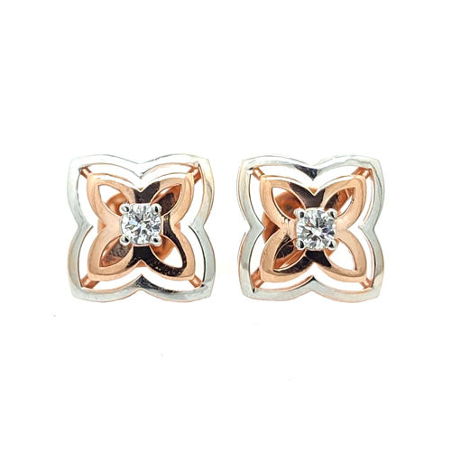 Liora Fleur Studs – 18K Rose & White Gold Rhodium Plated