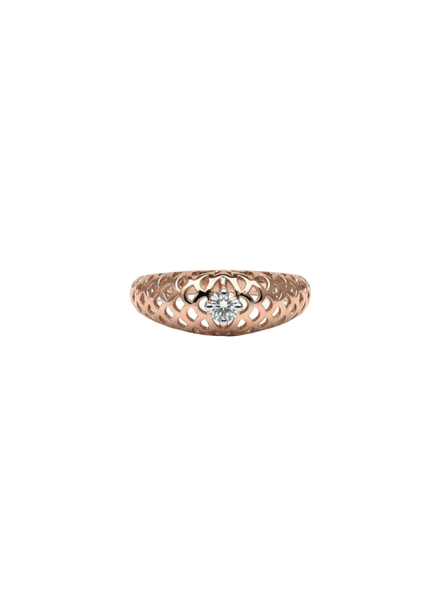 Heritage Mesh Ring - 18K Rose Gold Rhodium Plated