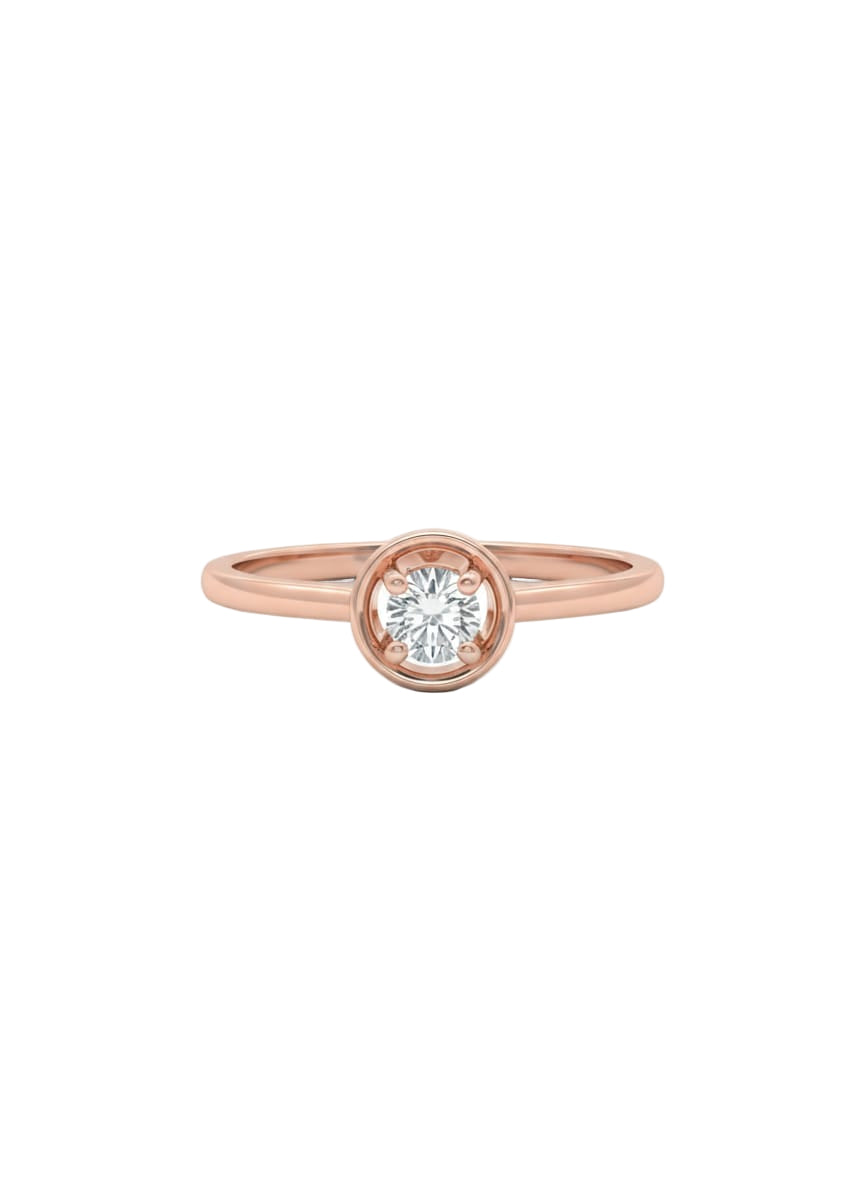 Orbit Diamond Centre Ring - 18K Rose Gold Rhodium Plated