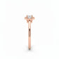 Orbit Diamond Centre Ring - 18K Rose Gold Rhodium Plated