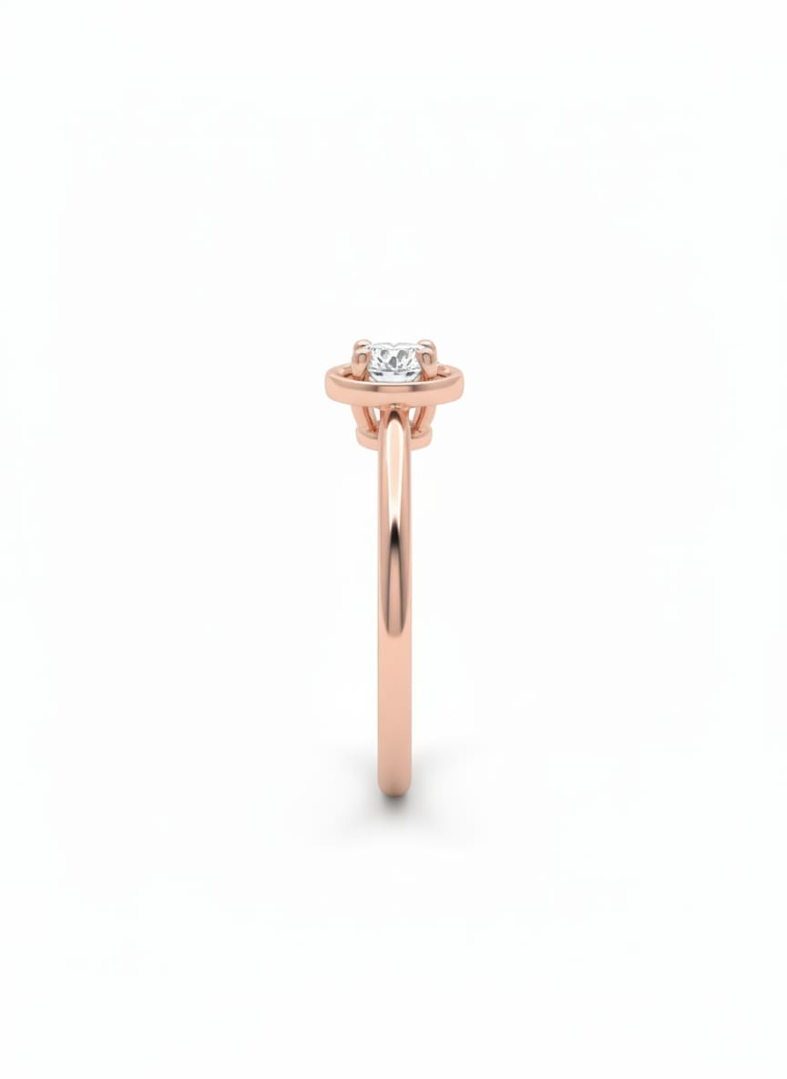 Orbit Diamond Centre Ring - 18K Rose Gold Rhodium Plated
