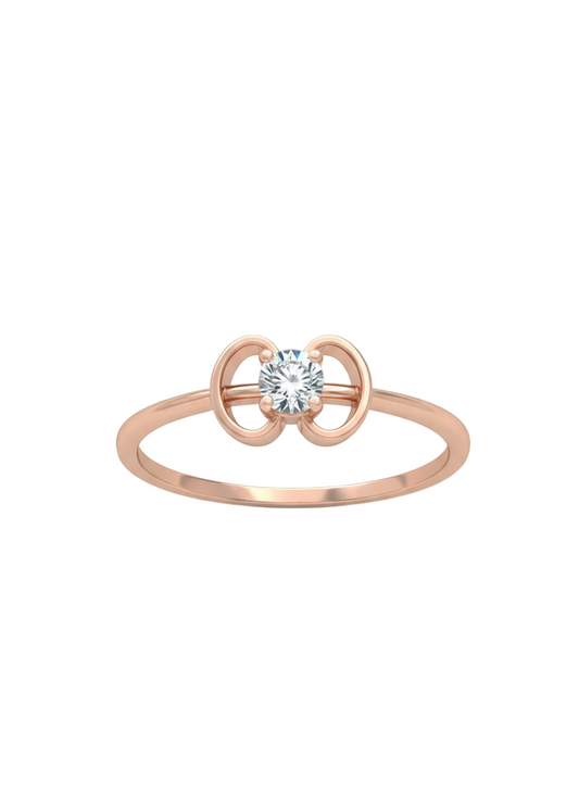 Infinity Bow Ring - 18K Rose Gold Rhodium Plated