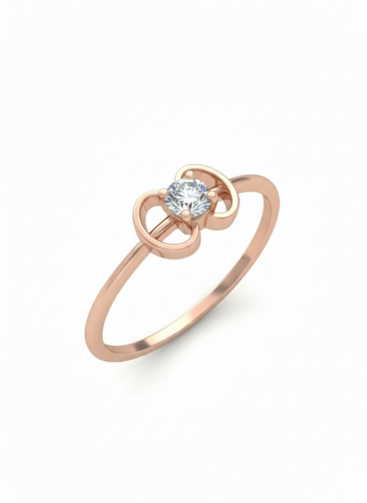 Infinity Bow Ring - 18K Rose Gold Rhodium Plated