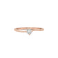 Minimalist Centre Diamond Ring - 18K Rose Gold Rhodium Plated