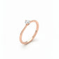 Minimalist Centre Diamond Ring - 18K Rose Gold Rhodium Plated