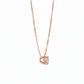 Sleek Circle Solitaire Pendant with Chain – 18K Rose Gold Rhodium Plated