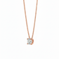 Sleek Circle Solitaire Pendant with Chain – 18K Rose Gold Rhodium Plated