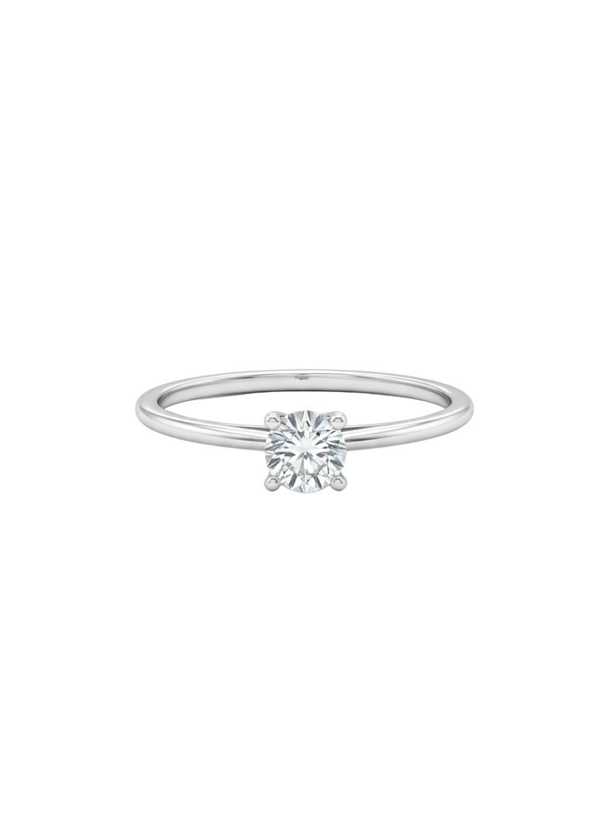 Spark Solitaire Ring – 18K White Gold Rhodium Plated