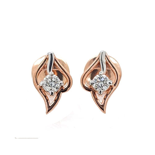 Seraph Leaf Studs – 18K Rose Gold Rhodium Plated