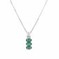 Amira Emerald Drop Pendant Chain – 18K White Gold Rhodium Plated