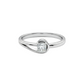 One Curve Sparkle Ring – 18K White Gold Rhodium Plated