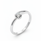 One Curve Sparkle Ring – 18K White Gold Rhodium Plated