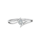 Diamond Embraced by Curves Ring in 18K White Gold Rhodium Plated