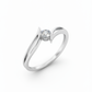 Diamond Embraced by Curves Ring in 18K White Gold Rhodium Plated
