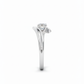Diamond Embraced by Curves Ring in 18K White Gold Rhodium Plated