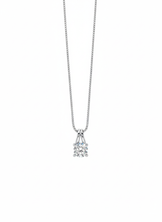 Everyday Spark Pendant with Chain – 18K White Gold Rhodium Plated