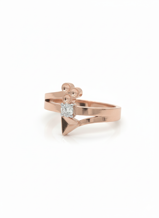 Asymmetrical Nova18k Rose Gold Rhodium Plated Lab-Grown Diamond Ring