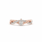 The Duet Braid Pear Lab Diamond Ring, Crafted in 18k Rose Gold and Rhodium Plate