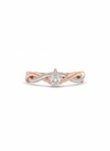 The Duet Braid Pear Lab Diamond Ring, Crafted in 18k Rose Gold and Rhodium Plate