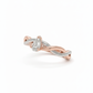 The Duet Braid Pear Lab Diamond Ring, Crafted in 18k Rose Gold and Rhodium Plate