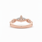 The Duet Braid Pear Lab Diamond Ring, Crafted in 18k Rose Gold and Rhodium Plate