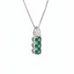 Amira Emerald Drop Pendant Chain – 18K White Gold Rhodium Plated
