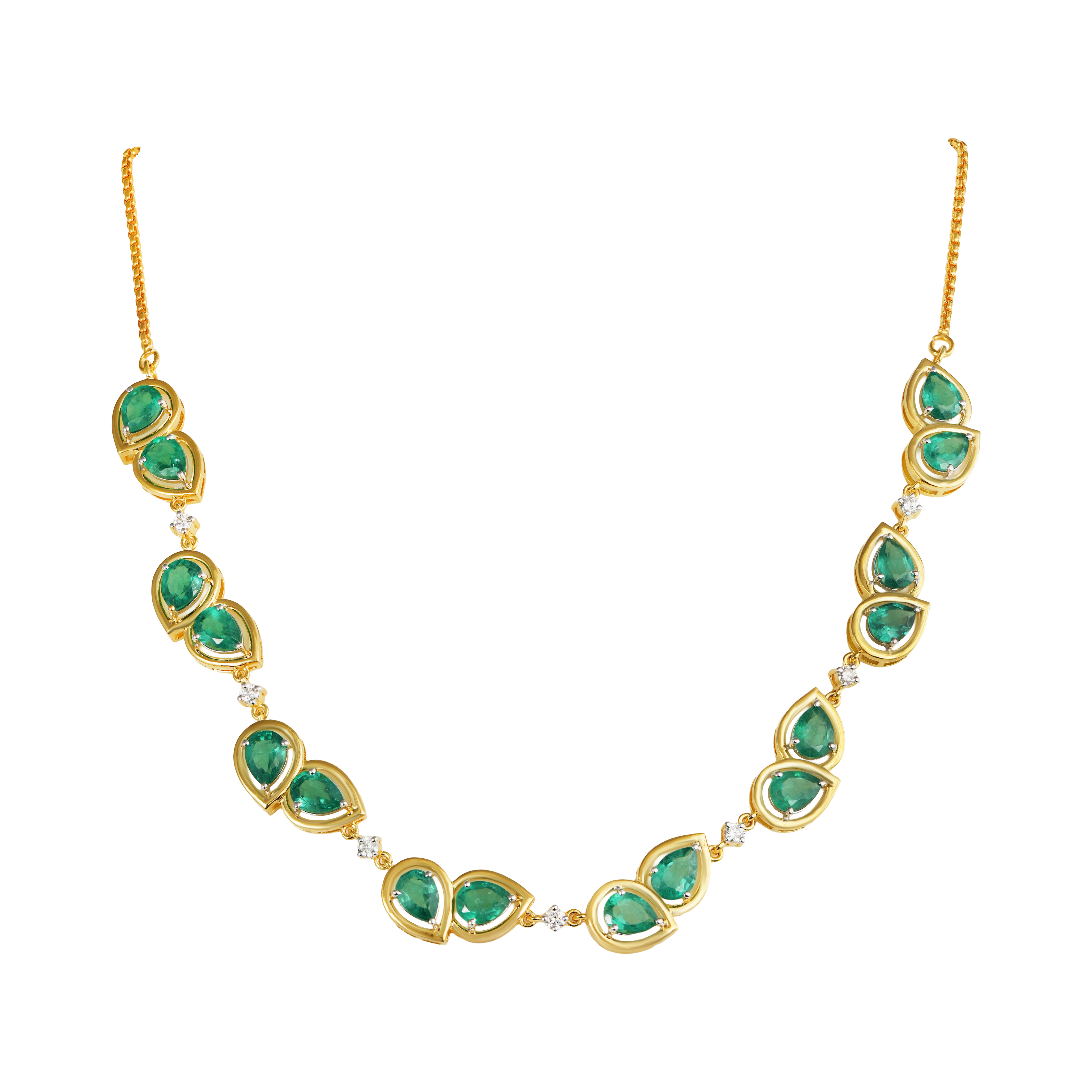 Emerald Petaline Diamond Necklace