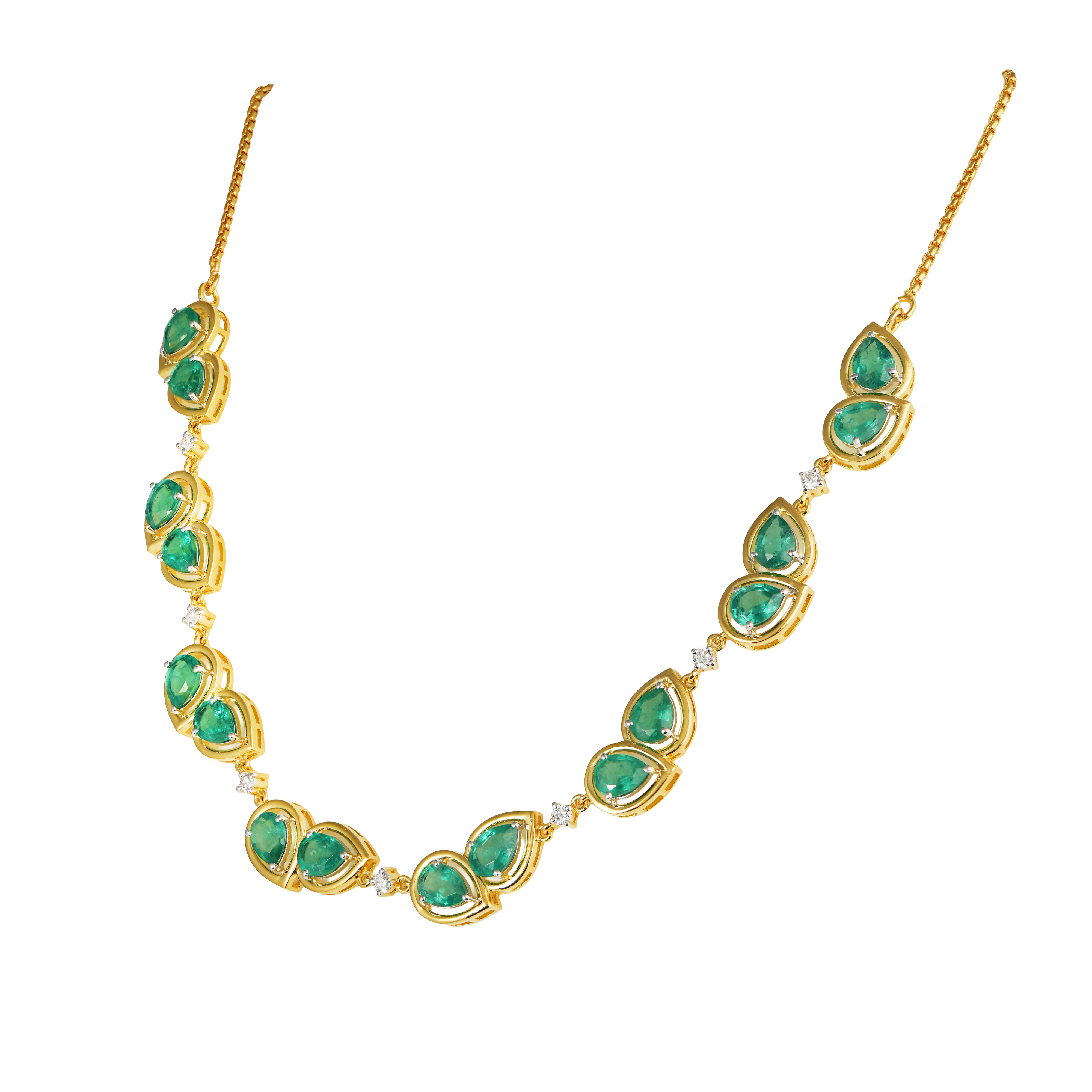 Emerald Petaline Diamond Necklace
