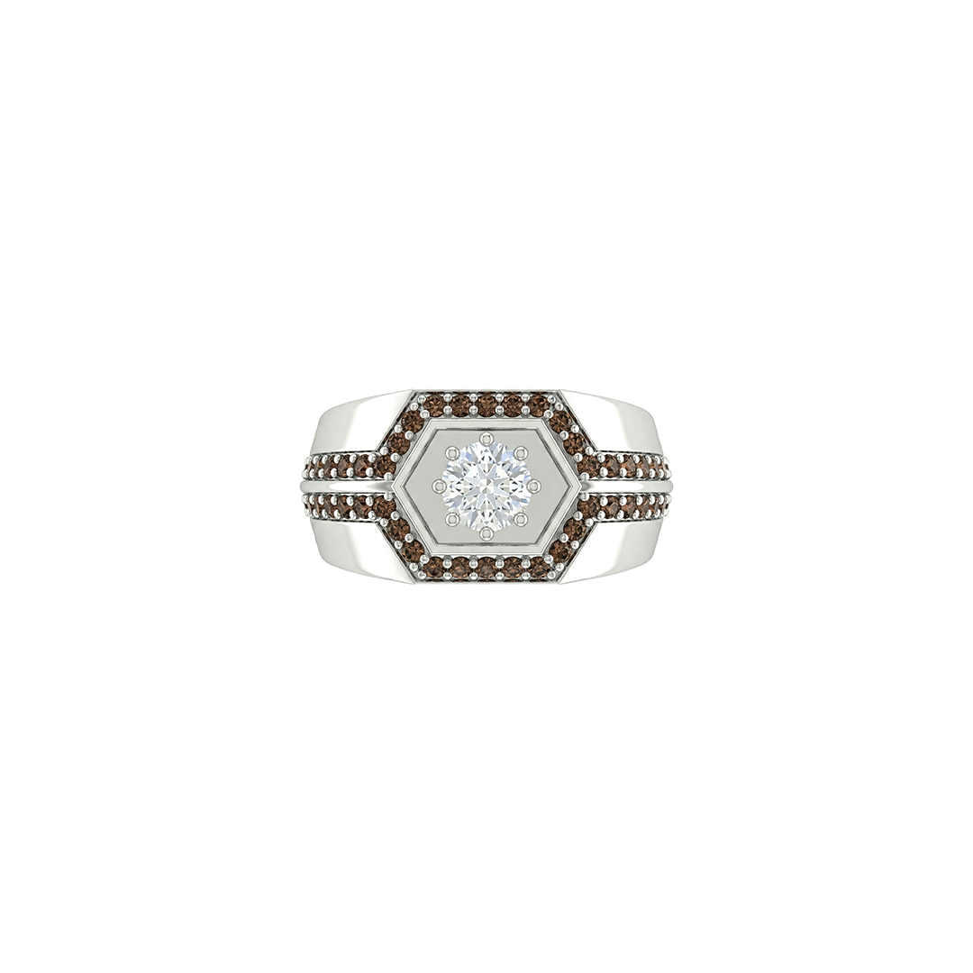 Hex Diamond Ring For Men
