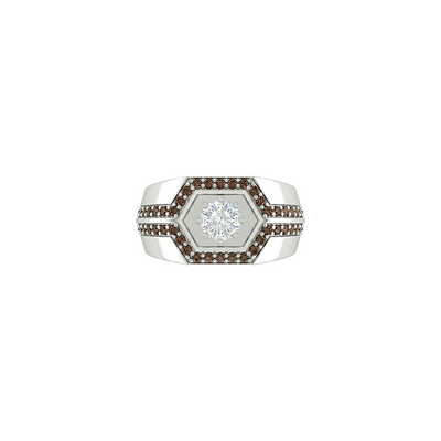 Hex Diamond Ring For Men