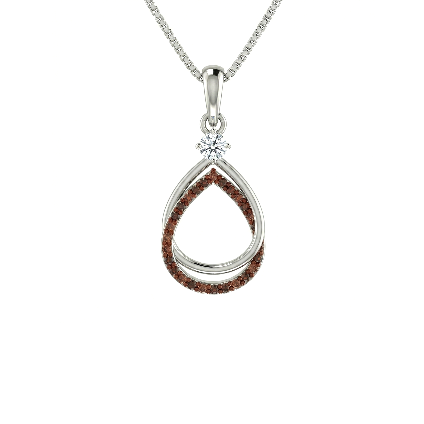 Silver Spark Diamond Pendant With Chain