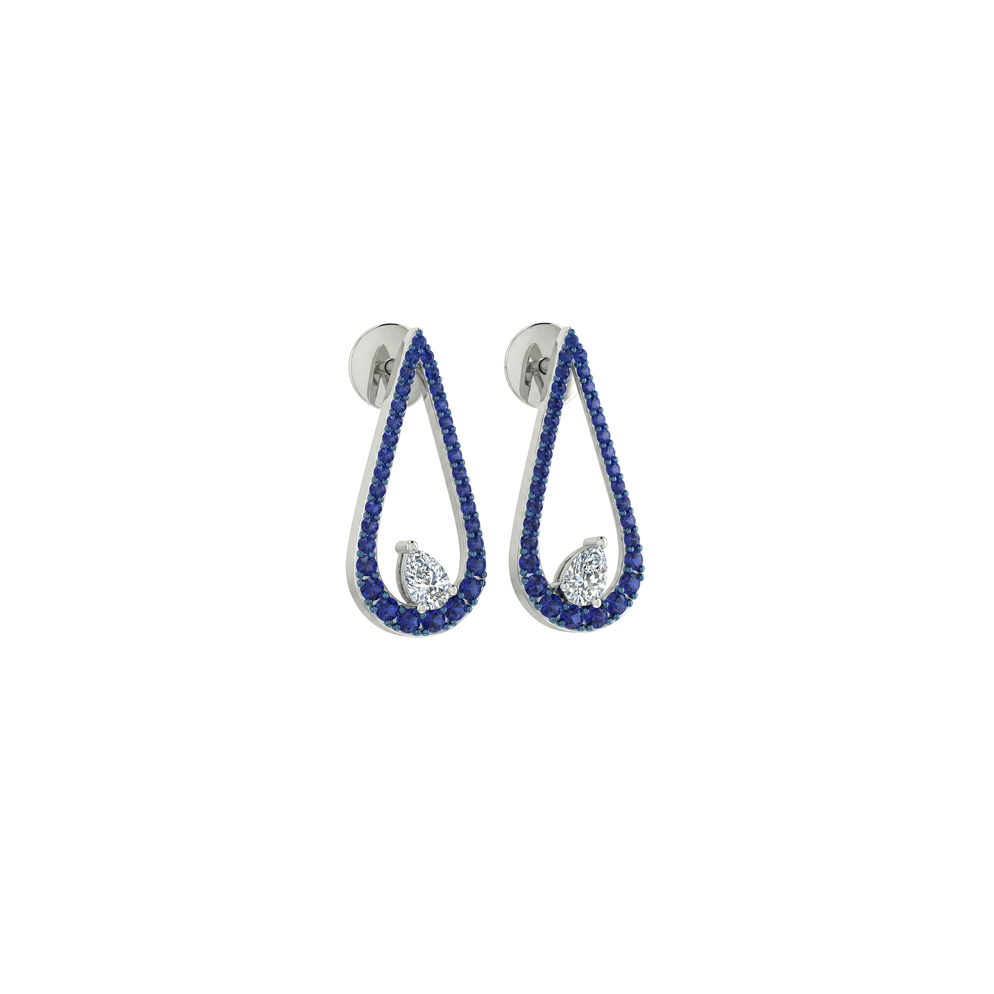 Sapphire Drop Diamond Studs