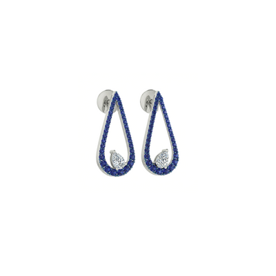 Sapphire Drop Diamond Studs