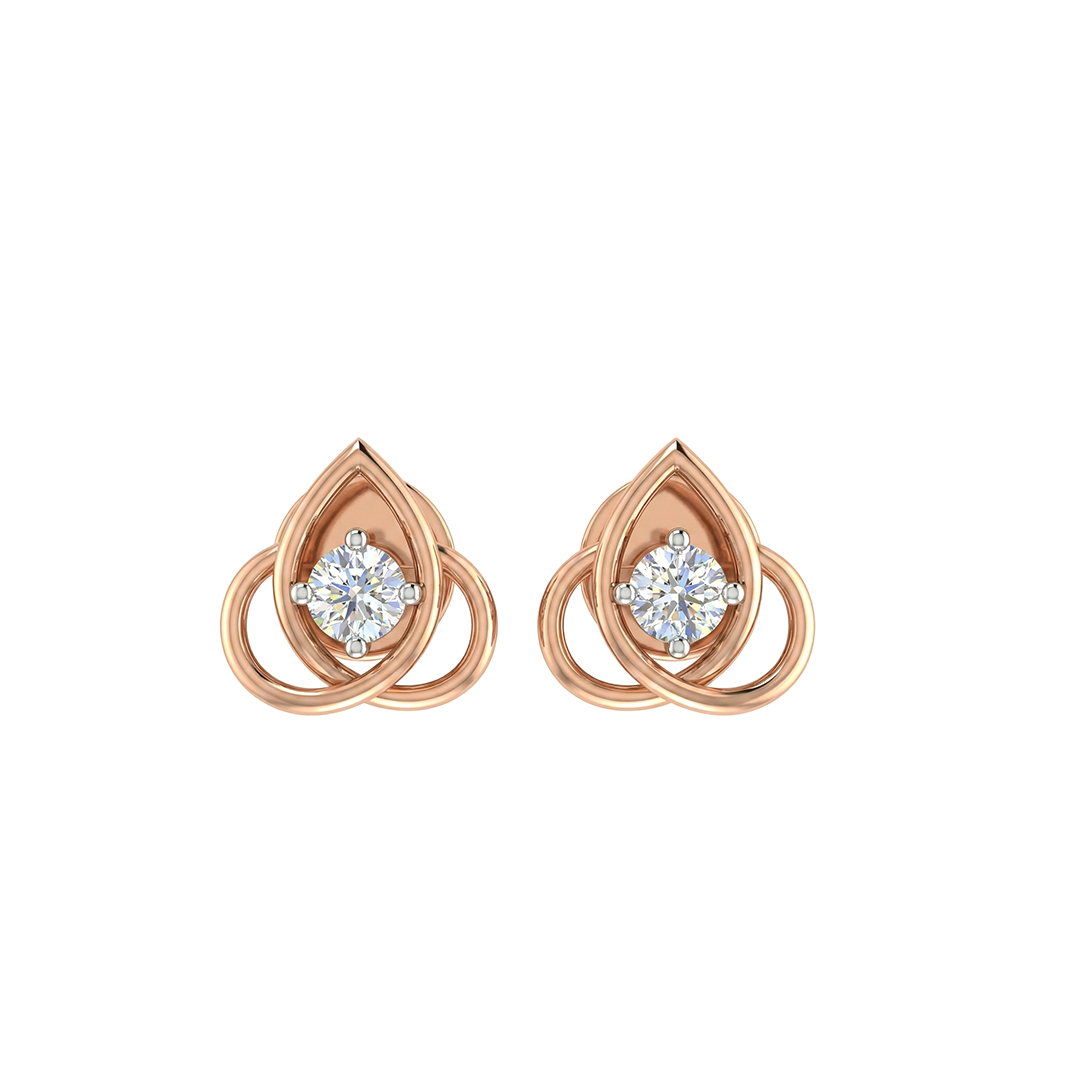 Twirl Drop Diamond Earrings