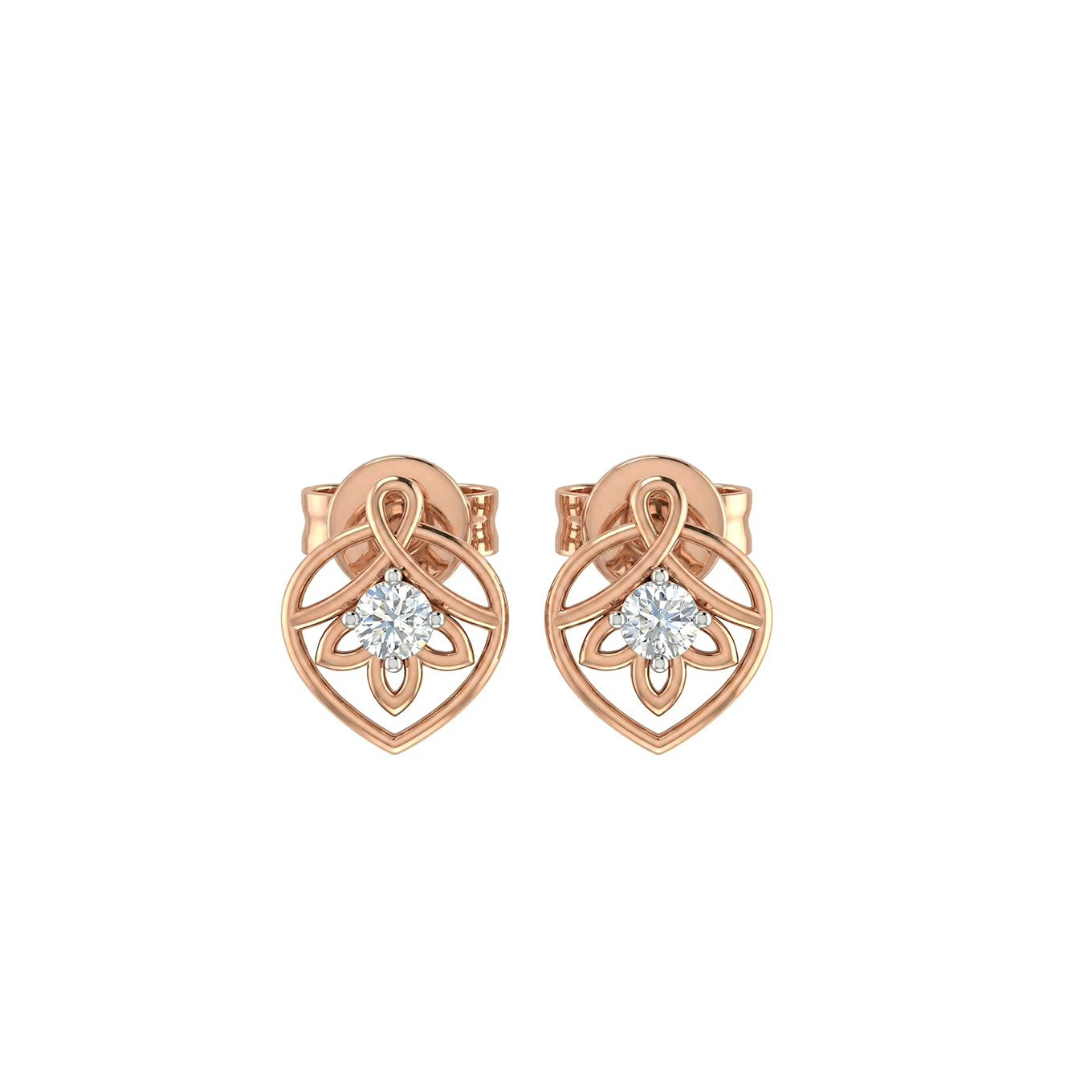 Rose-Gold Celtic Diamond Earrings
