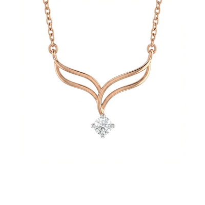 Ethereal V Diamond Pendant with Chain
