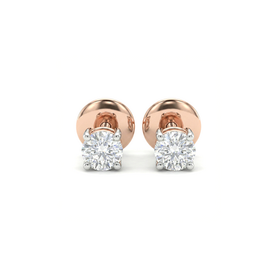 Round Solitaire Lab Diamond Stud Earrings