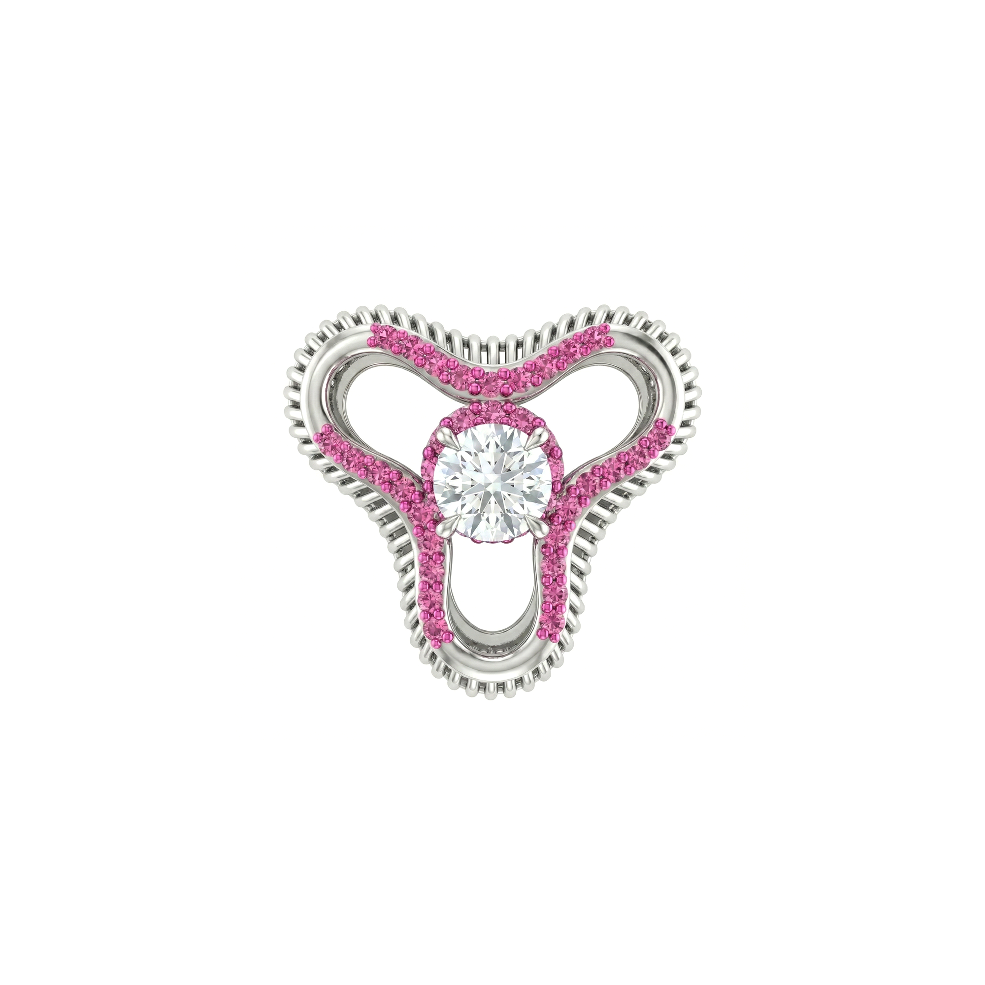 Pink Trio Diamond Ring