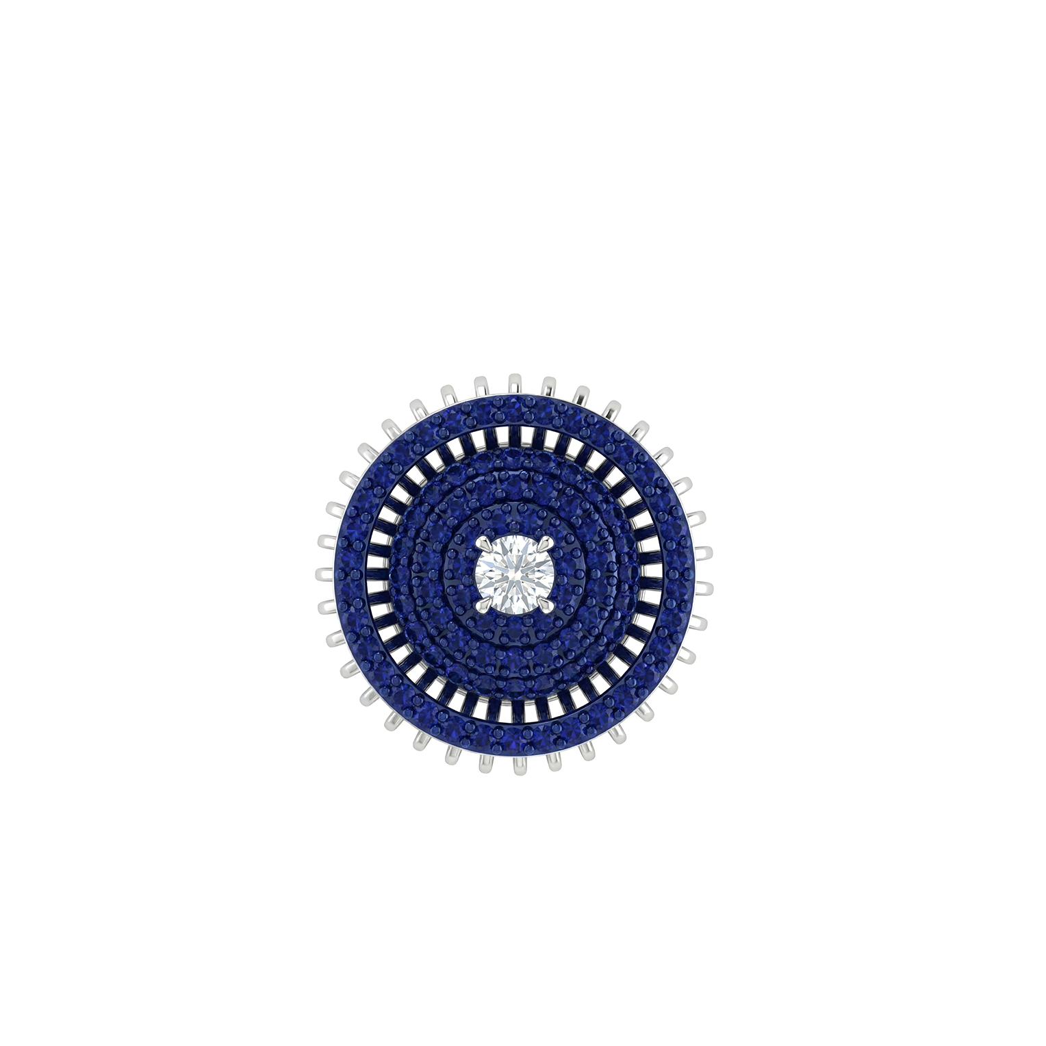 Blue Sapphire Crown Ring