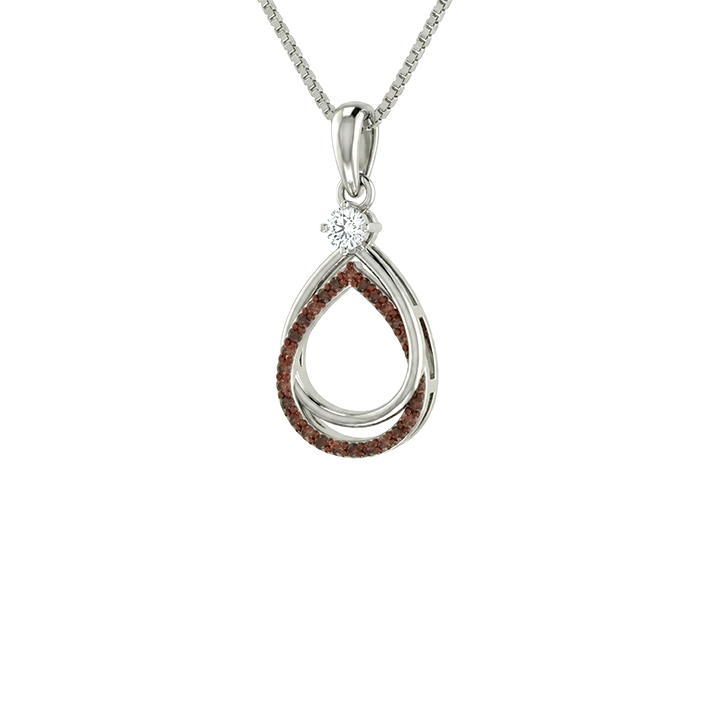 Silver Spark Diamond Pendant With Chain