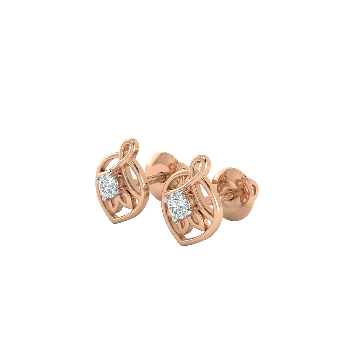 Rose-Gold Celtic Diamond Earrings