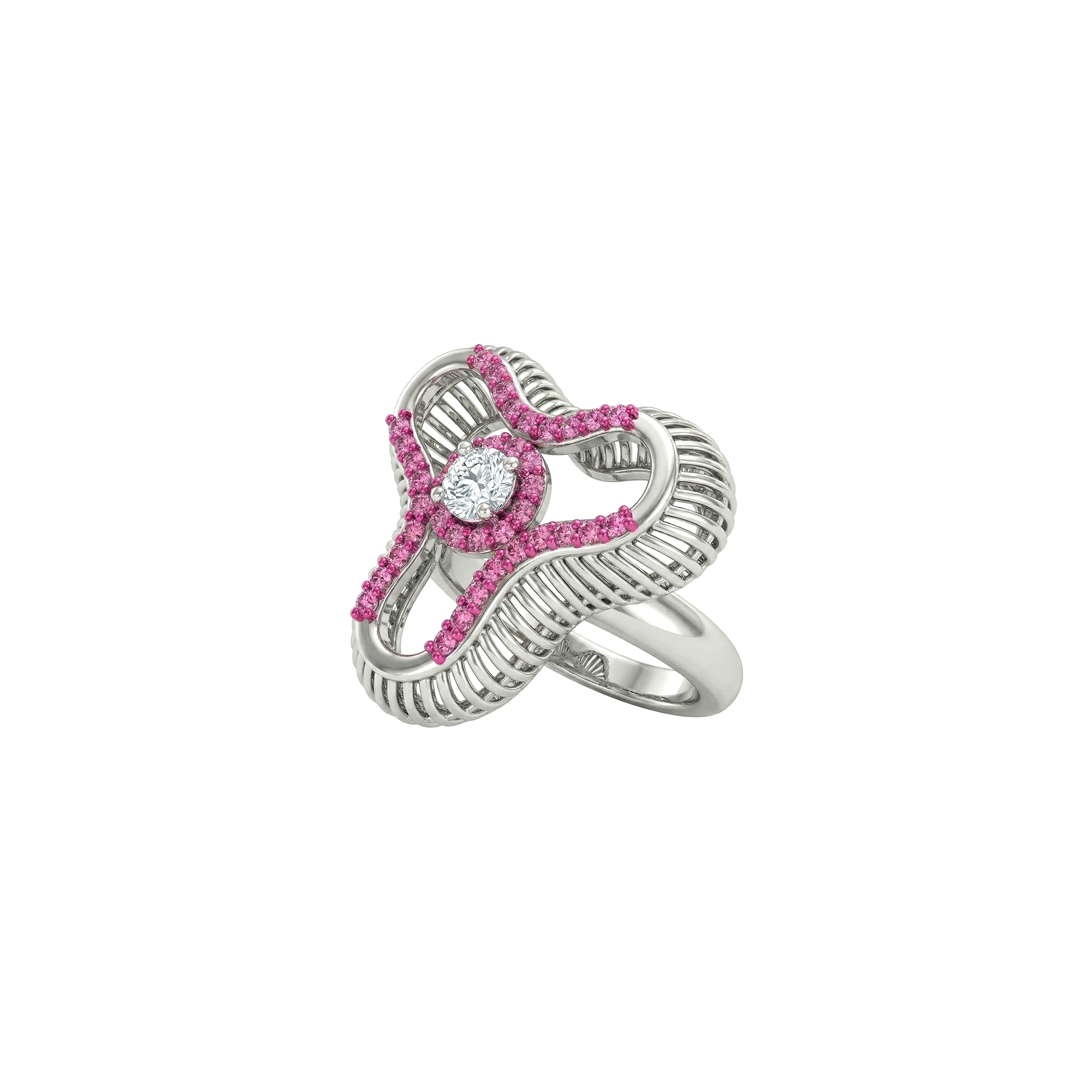 Pink Trio Diamond Ring