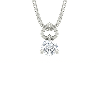 Heart Shape Lab Diamond Pendant with Chain