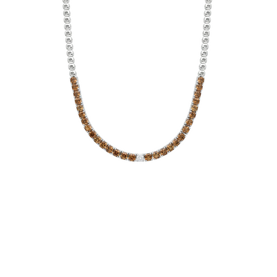 Amber Luxe Lab Grown Diamond Necklace, Certified EF-VVS, 925 Silver