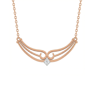 Lyra Arc Diamond Pendant with Chain