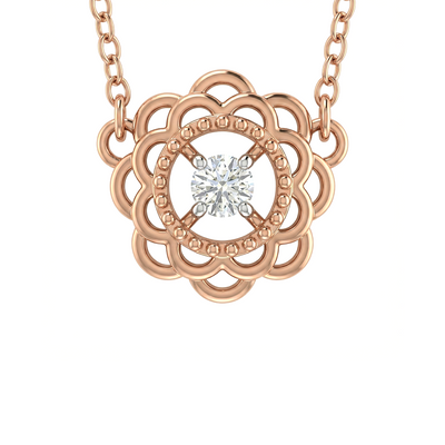 Solara Circle Diamond Pendant with Chain